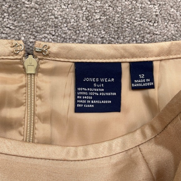 Jones Wear Skirt Suit Women 12 Gold Shimmer Button Party Formal Wedding‎ Church - Picture 11 of 16